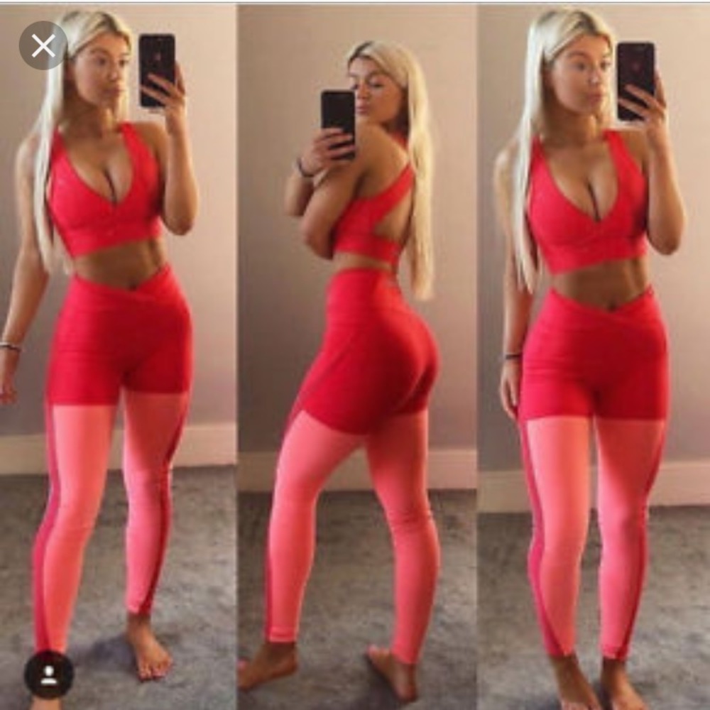 Gymshark Nikki B coral legging size M